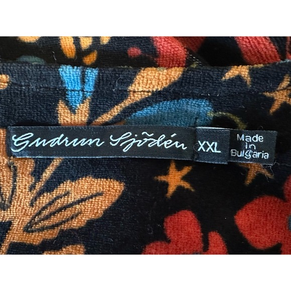 Gudrun Sjoden Dress Katla Black Floral Velour Maxi Midi Dress Size XXL - Picture 12 of 14